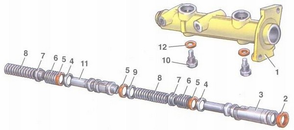 статья про ремонт главного тормозного цилиндра на автомобилях ваз 2108, ваз 2109, ваз 21099
