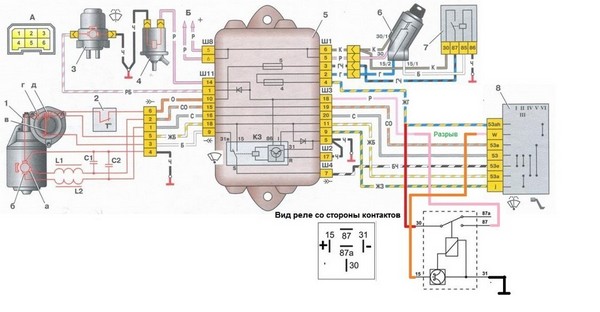 установка реле времени омывателя лобового стекла ВАЗ 2109