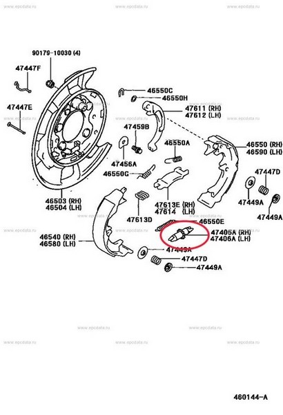 Ремонт стояночного тормоза (ручника) Toyota Caldina