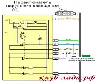 Подключение подсветки ручек дверей