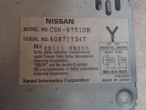 AUX линейный вход в штатную магнитолу Nissan Sunny b15