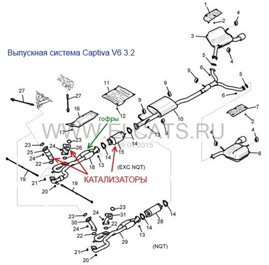 Безкатализаторная выхлопная система Chevrolet Captiva Безкатализаторная выхлопная система Chevrolet Captiva