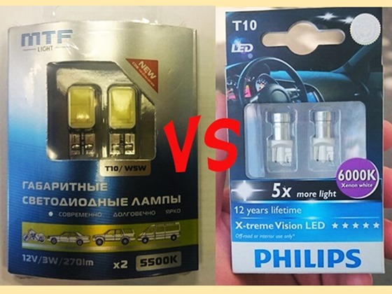 Сравнение габаритов MTF и PHILIPS для Nissan Murano II