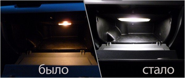Светодиодная подсветка бардачка газели