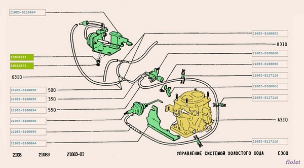 Детали штатного кондиционера из каталога для ВАЗ 2108