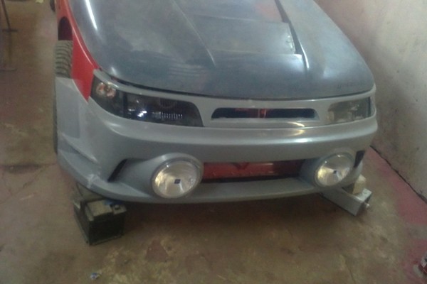 Установка переднего бампера обвеса WRC ВАЗ-2110