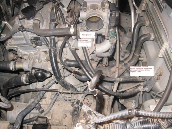 Снятие стартера на NISSAN SUNNY b15 Снятие стартера на NISSAN SUNNY b15