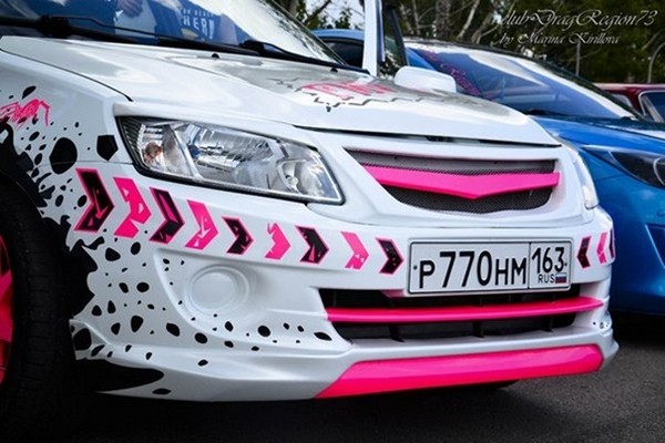 Установка бампера и губы в Ладу Гранта