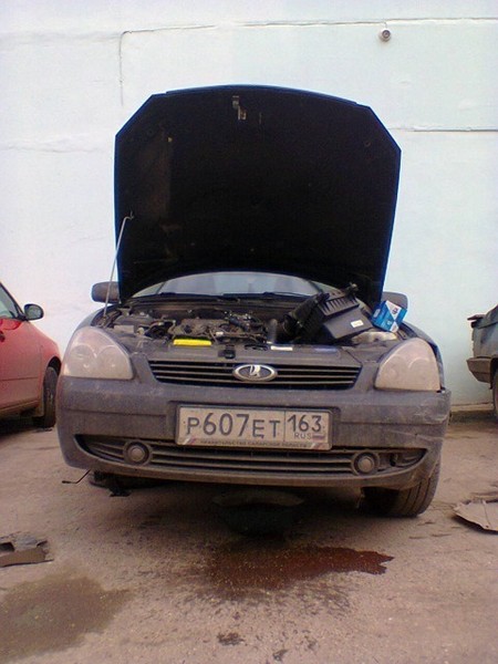 сливаем антифриз с лады приоры