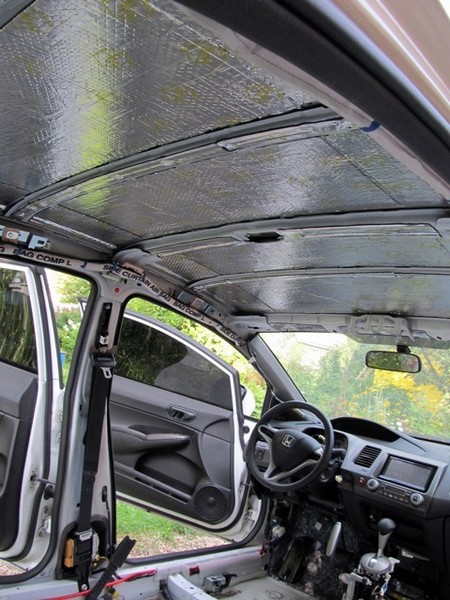 Шумоизоляция пола и крышы Honda Civic